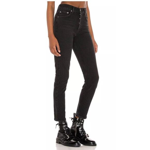 Agolde Nico Jean black size 26 Compilation Wash Stretch High Rise Straight Leg - Picture 2 of 10